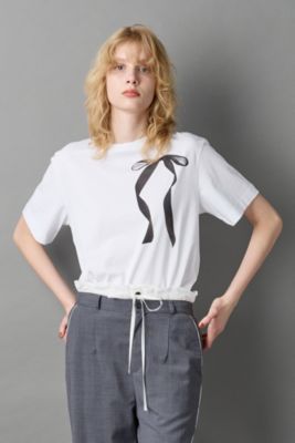 Simone Rocha フラワエンヘリッシュクルネックTシャツ メタルジェルプリント半袖Tシャツ[品番：NICW0005483]｜NICOLE