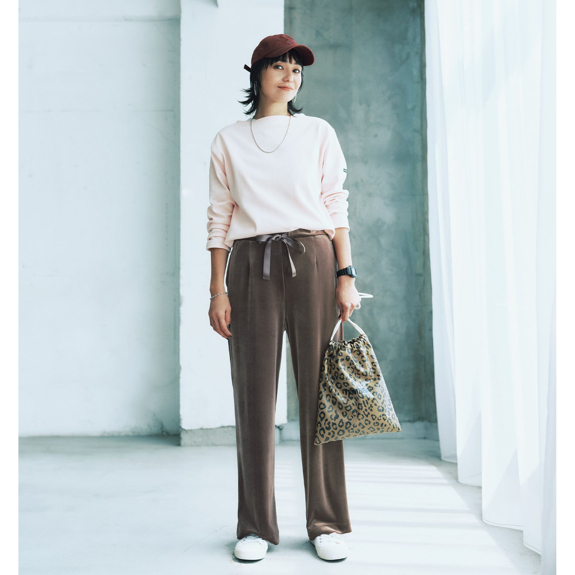 12closet(トゥエルブクローゼット)/【洗える】【ストレッチ】ベロアパンツ