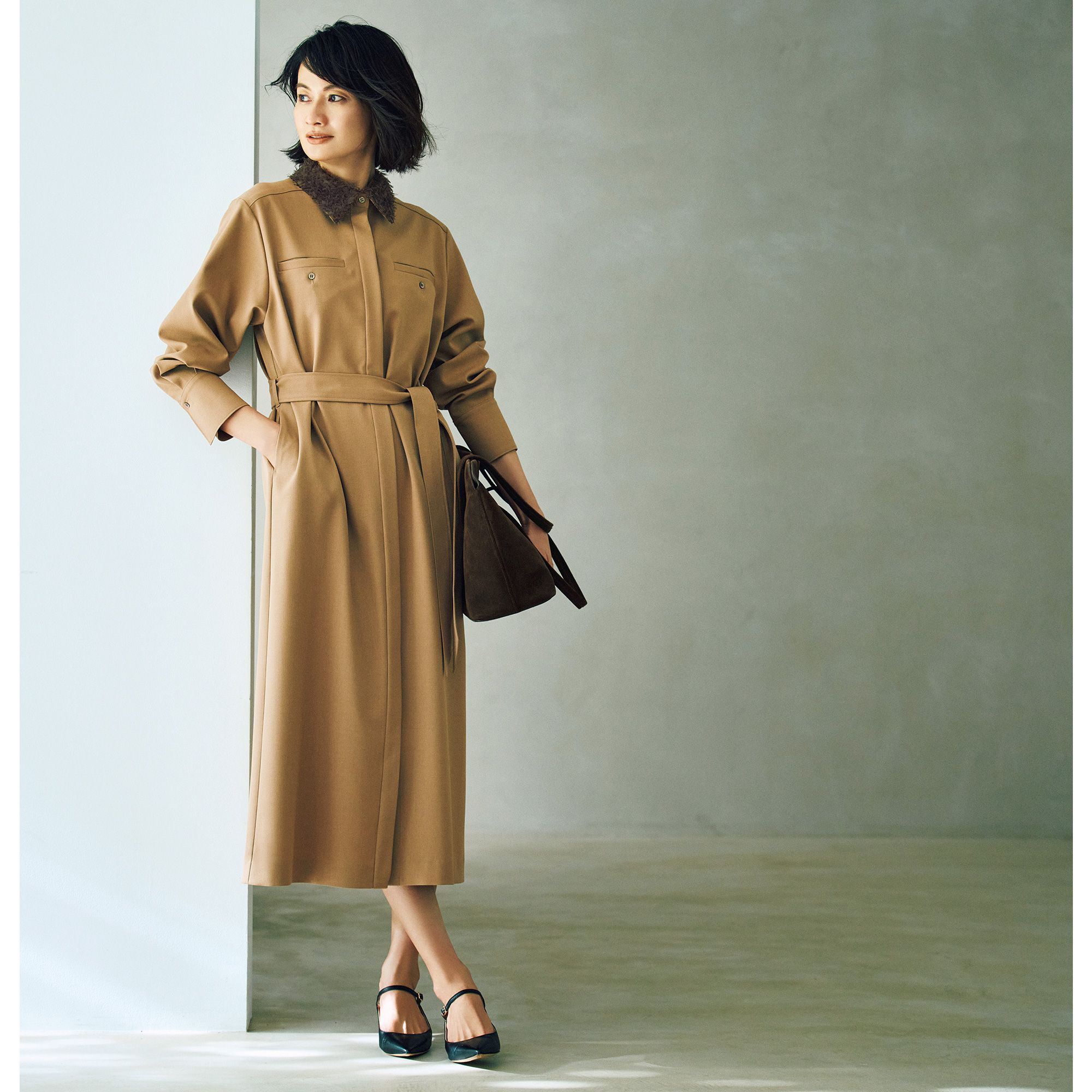 E by eclat(イーバイエクラ)/【4WAY】取りはずせる襟つきワンピース