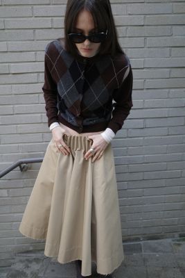 集英社HAPPY PLUS STORECLANE（クラネ）/TUCK DETAIL FLARE SKIRT
