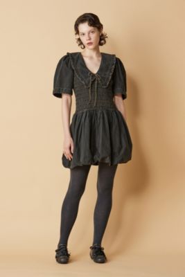 GANNI(ガニー)のGarment Dyed Cotton Mini Smock Bubble Dress通販