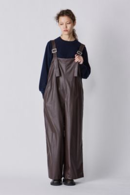 MUVEIL(ミュベール)のフェイクレザーサロペットパンツ通販 | mirabella