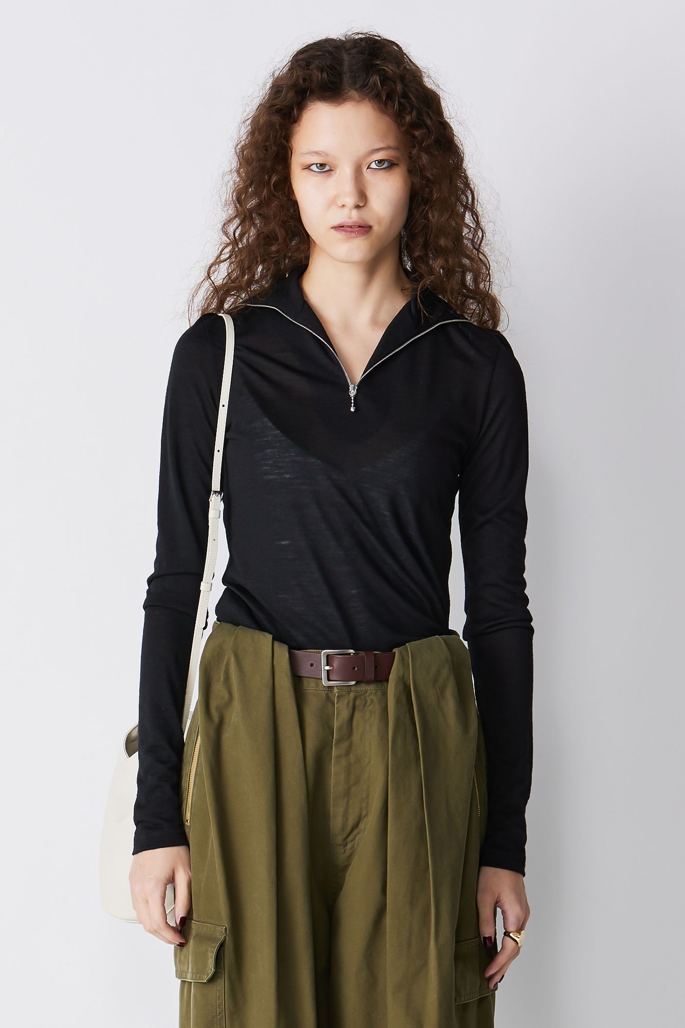 JIL SANDER(ジル サンダー)/T－SHIRT 021 TN LS W／ZIP