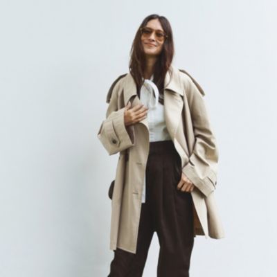 BOWTE(バウト)のFINX COTTON DOUBLUE CLOTH OVER FIT HALF TRENCH COAT