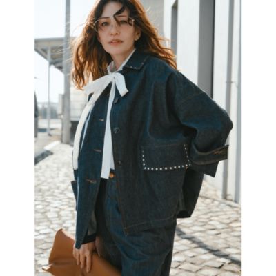 HUMBIE DNM JACKET STUD MB　ハンビーデニムジャケットスタッズメタルボタン（インディゴワンウォッシュ）
