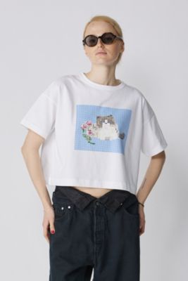 MUVEIL・キャットプリント刺繍Tシャツ・¥33,000