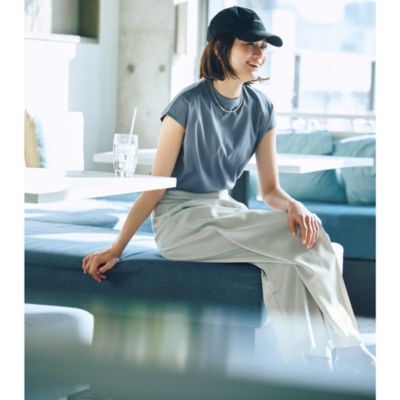接触冷感フレンチスリーブTシャツ
