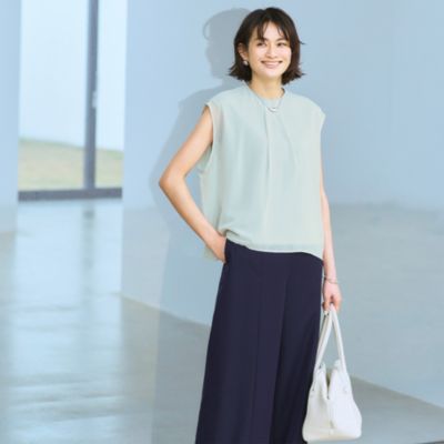 MARNI シルク100%襟切替ノースリーブブラウス イタリア製　シャツ MARNI - MARNI シルク100%襟切替ノースリーブブラウス イタリア製