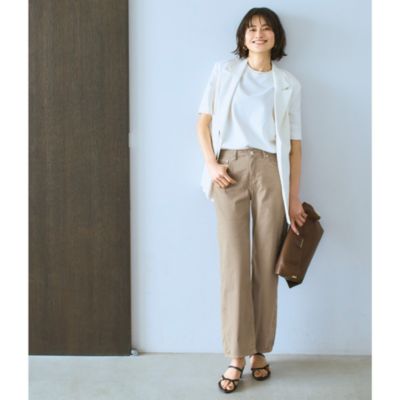 ご購入者様決定꒰L'EST ROSE꒱裾フレア パンツ ベージュ ボトムス 大人可愛い KOBE LETTUCE（神戸レタス） フレアパンツ レディース アンクル
