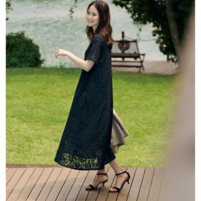 suadeo(スアデオ)の総レースVネックワンピース通販 | 集英社HAPPY PLUS