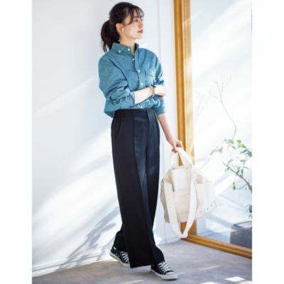 12closet(トゥエルブクローゼット)の【洗える】センタータックパンツ