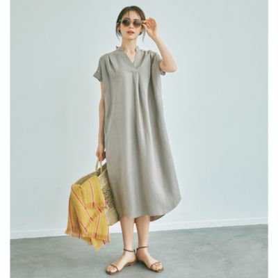 美品 エクラ eclat フレンチスリーブワンピース    レディース 38 華見え「夏ワンピース」 | エクラ公式通販「eclat premium」 - 40代