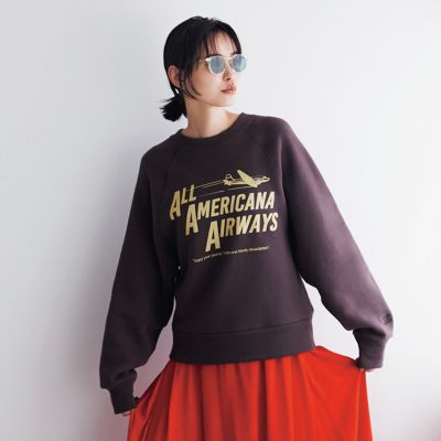 AMERICANA クロップドボリュームスリーブスウェット