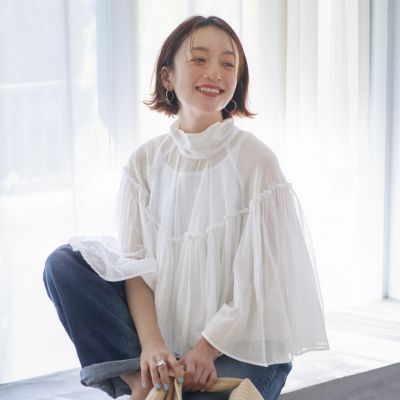 y􂦂zsheer poncho blouse^crinkle crinkle crinkle
