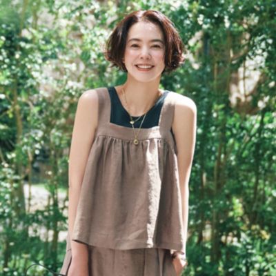 【洗える】ヨーロピアンリネンキャミソール