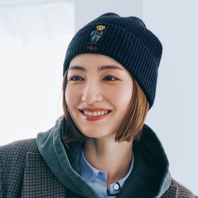 SOLID DENIM BEAR BEANIE�^POLO RALPH LAUREN