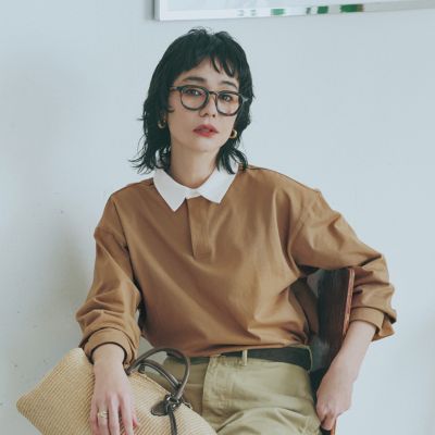 12closet(トゥエルブクローゼット)の【洗える】ラガーシャツ風トップス