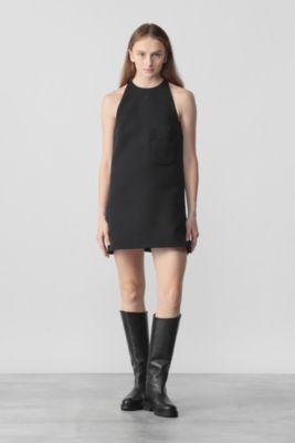 COURREGES SLEEVELESS TWILL MINI DRESS