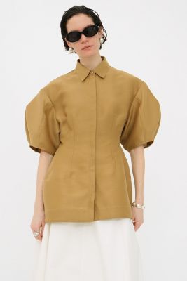 WAIST SHAPE PAFF SLEEVE TOPS