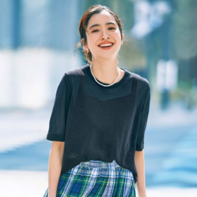 【新品Marisol別注】SLOANE/スローン シアー 半袖クルーネックニット SLOANE(スローン)の【Marisol別注】シアー 半袖クルーネック通販