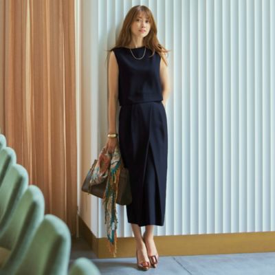 きれい目にもカジュアルにも着こなせるスカート　ツイード風コクーンスカート