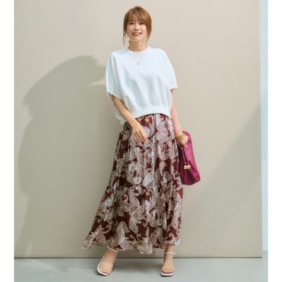 サクラの柄スカートは毎年争奪戦になる大人名品　ペイズリーティアードスカート