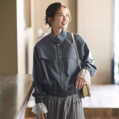 シンプルなのにわざあり！万能な洗練デザインは活躍必至　【高垣麗子さんコラボ】スナップボタンブルゾン