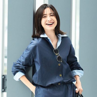 オンにもオフにも使えて、上下それぞれ重宝。セットで持っていれば着回し無限大！　【徳原文子さんコラボ】コンパクトシャツジャケット