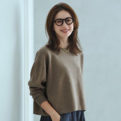 見た目も着心地も軽やかなブラウンニットは今季の大本命！　【Marisol別注】ボックスショートニットプルオーバー