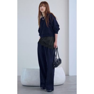 トラウザー見えするタック入りのセミワイドシルエット　【Marisol別注】SWEAT WIDE PANTS