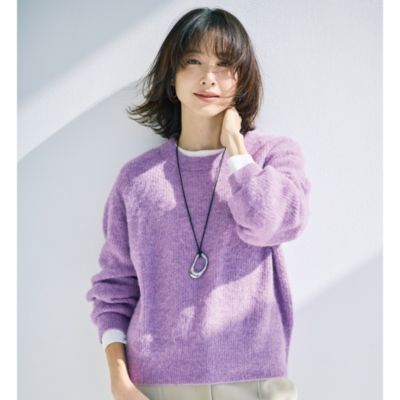 優しく肌映りのいいラベンダーは大人の差し色にぴったり　【M7days for Petit】モヘア混ふわ軽コンパクトニット