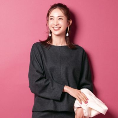 シックで上品なチャコールグレーはマリソルでしか手に入らないスペシャル！　【Marisol別注】ウールスムースドルマントップス