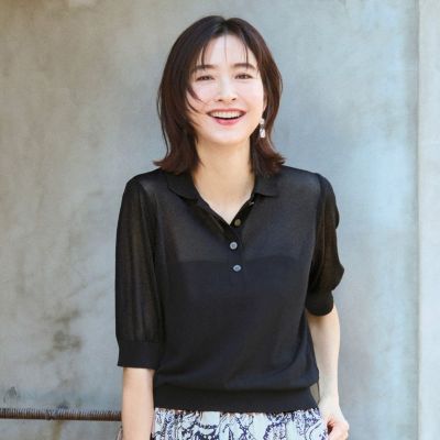 自宅で手洗いできる接触冷感機能素材で清潔感をキープ　【Marisol別注】接触冷感シアー半袖ポロ