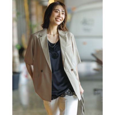 軽く涼しい、夏のはおりの新定番　【接触冷感】【洗える】軽量ハーフスリーブジャケット