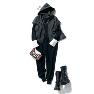 一枚でおしゃれ度マックス！ 長いカフスが小粋なカットソー　【宮崎桃代さん別注】カフスつきダンボールプルオーバー