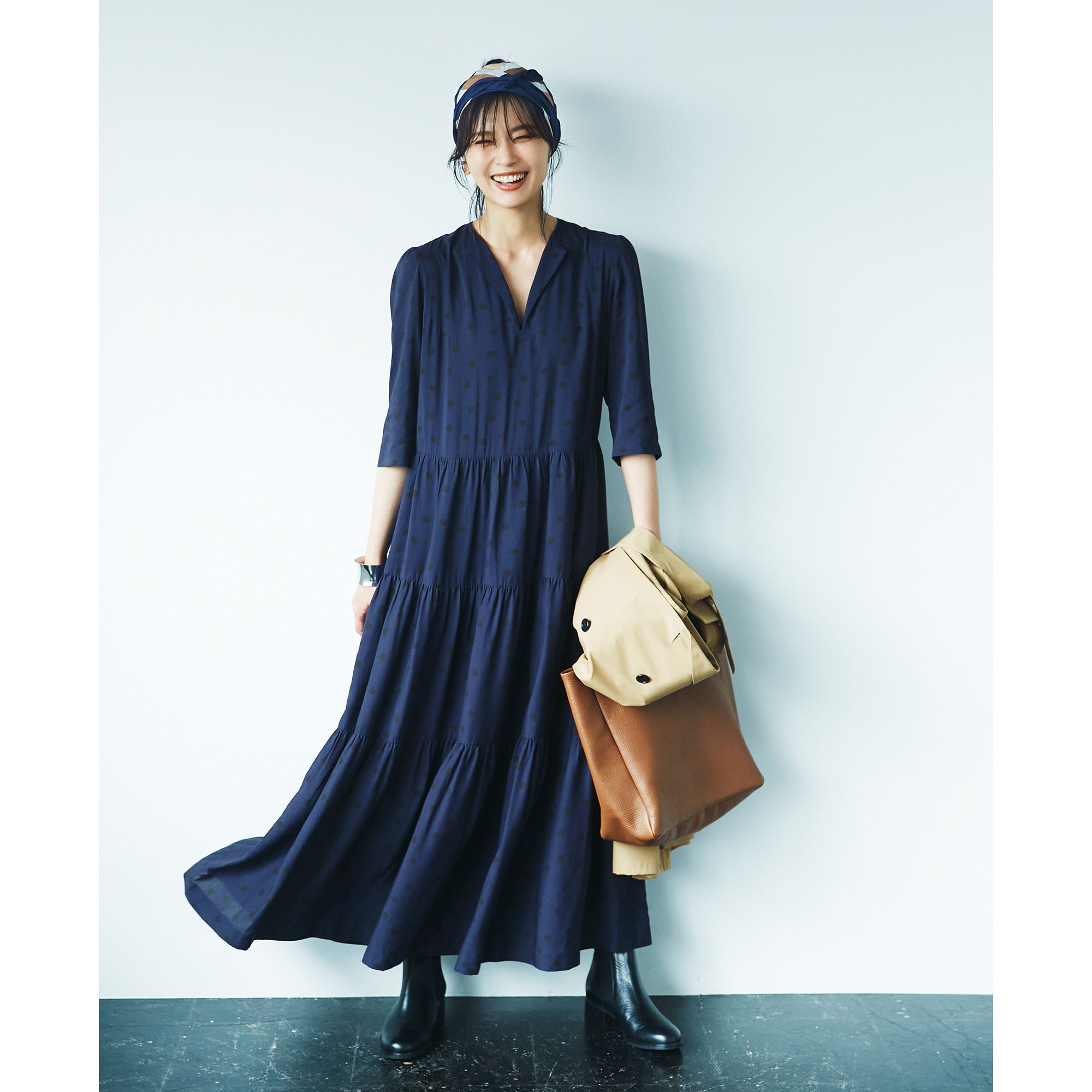 発売後に即完売した伝説の美スタイル見えワンピを再生産！ SINME・復刻ドットロングワンピース【STANDARD BOOK 2021AW】