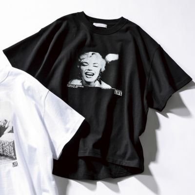 suadeo 【LIFE】コラボバックタックボリュームTシャツ(マリリン・モンロー)
