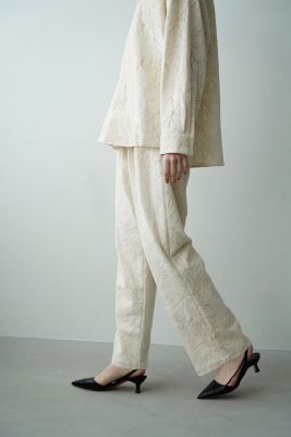 CLANE CURTAIN LACE TUCK PANTS