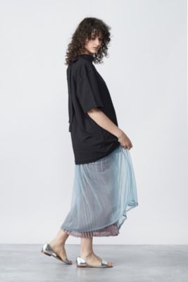 beautiful people raschel mesh jersey pleated skirt
