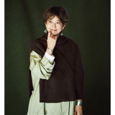 集英社HAPPY PLUS STORETWEEDMILL（ツイードミル）/【五明祐子さんコラボ】ニットポンチョ