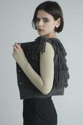 CLANE(クラネ)のW FACE FRINGE KNIT VEST通販 | 集英社HAPPY