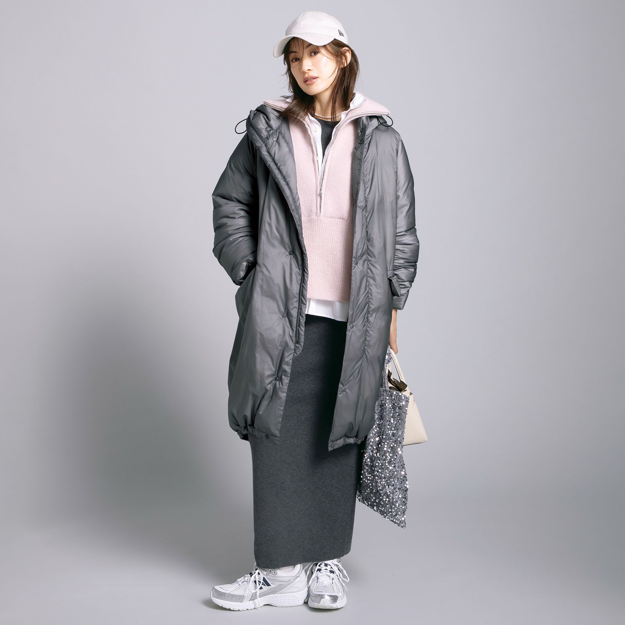 徳原文子×REMI RELIEF(徳原文子×レミ レリーフ)/【Marisol別注】超軽量ナイロンアウトドアダウンロングJKTフーディ―