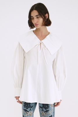 CLANE BIG COLLAR DRAWSTRING BLOUSE | FLICKA ASHIYA