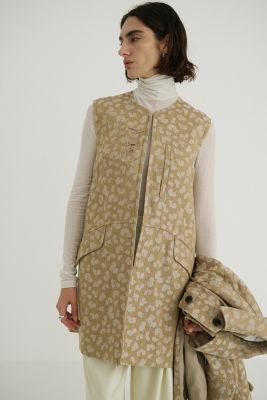 CLANE クラネ　LEOPARD LONG GILET CLANE(クラネ)のLINEN LEOPARD GILET通販 | 集英社HAPPY PLUS STORE