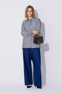 GANNI(ガニー)のStripe Cotton Oversized Tie String Shirt通販