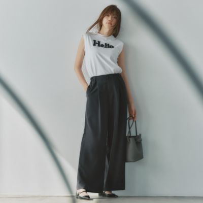 タックによる視覚効果でスマートな脚に！　【高園あずささんコラボ】フィブリルタック入りワイドパンツ