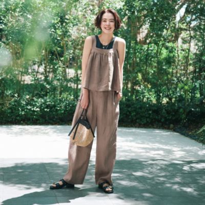 12closet ヨーロピアンリネンキャミソール 12closet(トゥエルブクローゼット)の【洗える】ヨーロピアン