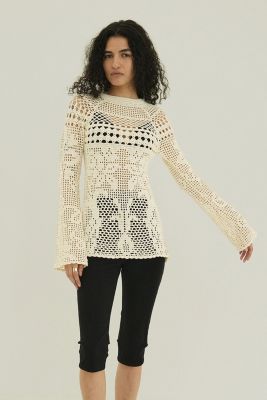 CLANE(クラネ)のBACK OPEN CROCHET KNIT TOPS通販 | 集英社HAPPY PLUS