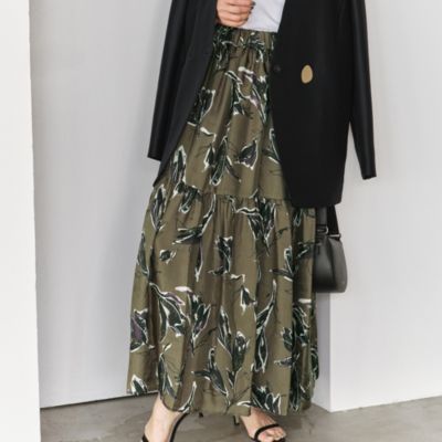 SACRA 今期 サクラ HPS別注 ティアードスカート 花柄 値下げ↓SACRA 今期 サクラ HPS別注 ティアードスカート 花柄