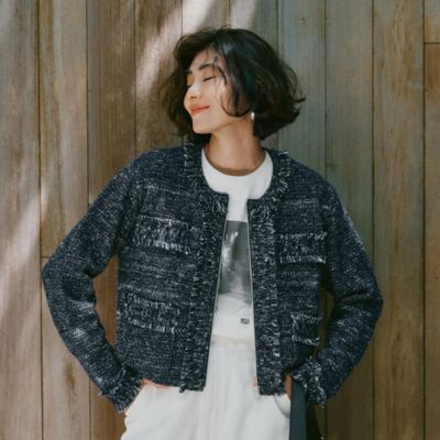 suadeo(スアデオ)のツイード風ニットジャケット通販 | 集英社HAPPY